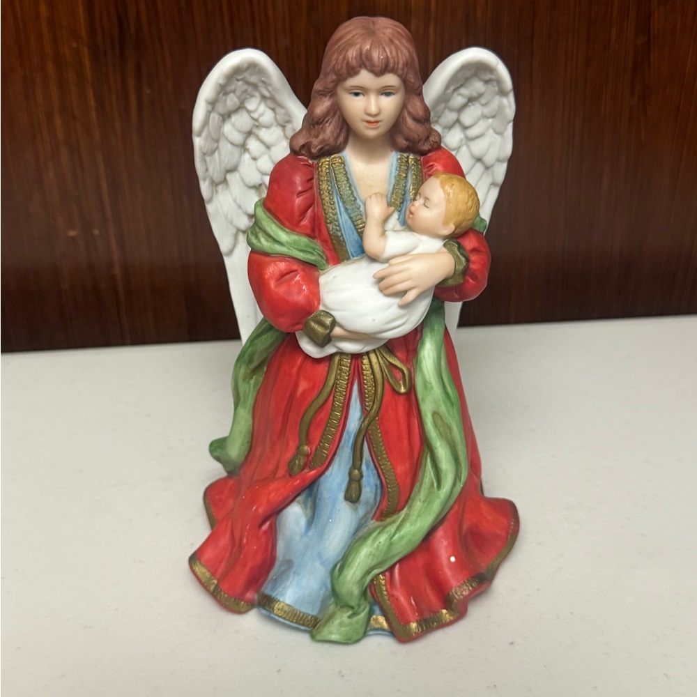 Homco Porcelain Angel Figurine with child